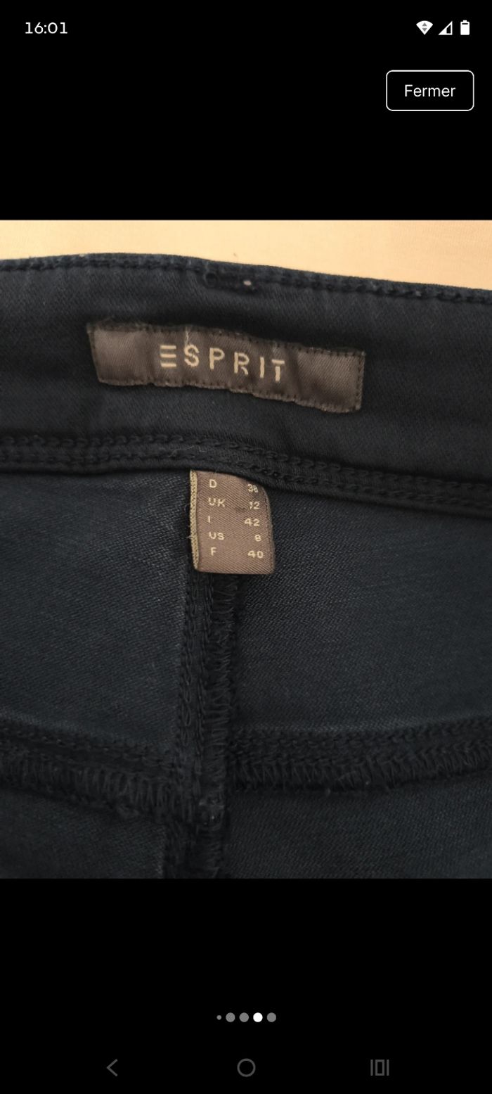 Pantalon Esprit bleu marine – Coupe droite – Taille 40 - photo numéro 5