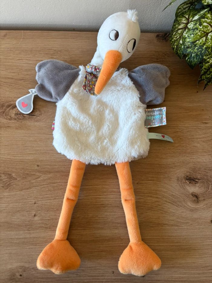 Doudou marionnette cigogne dandy nopnop kaloo