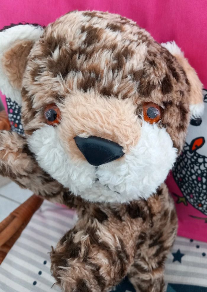 Peluche panthère/chat vintage Ajena 37 cm rare - photo numéro 4