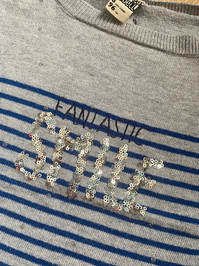 Petit pull fin et léger marinière esprit marin - photo numéro 2