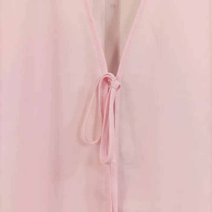 Déshabillé en mousseline rose poudré transparent - kimono d'intérieur taille unique - Feminissime - photo numéro 5