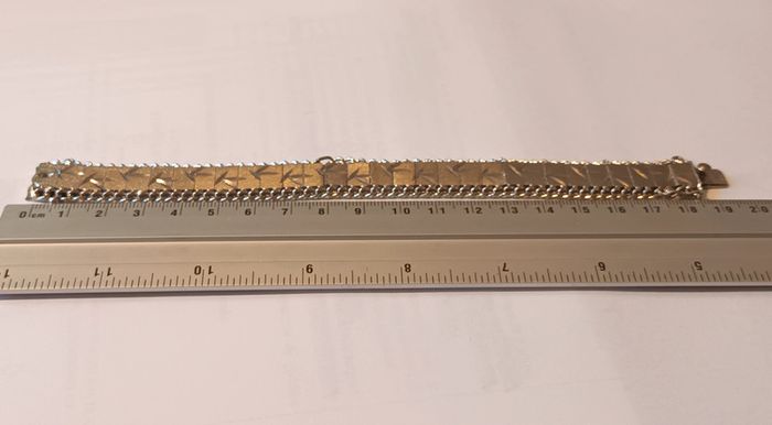 Bracelet articulé en argent gravé vintage - photo numéro 4