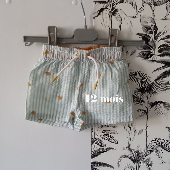 Short de bain rayé vert Kiabi 12 mois