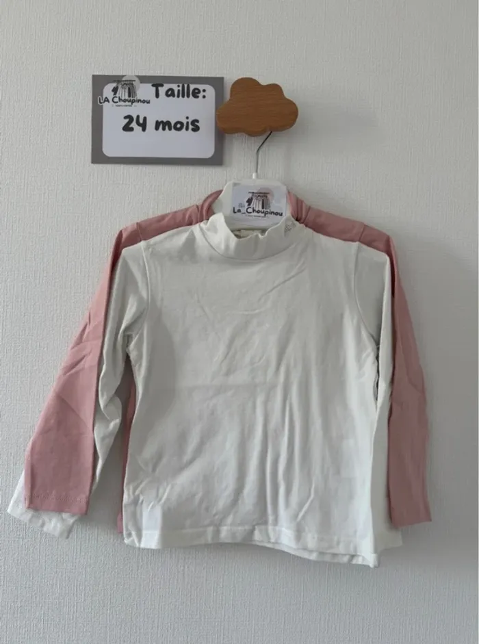 Lot 2 cols roulés - taille 24 mois 🌸