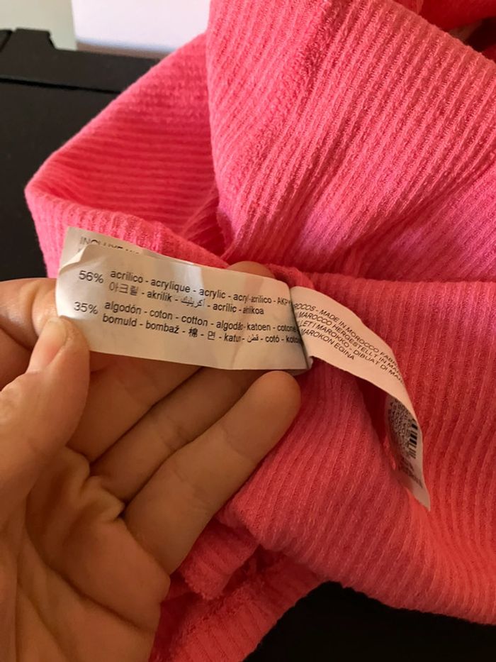 Robe maille bodycon moulante rose fuchsia fluo - photo numéro 8