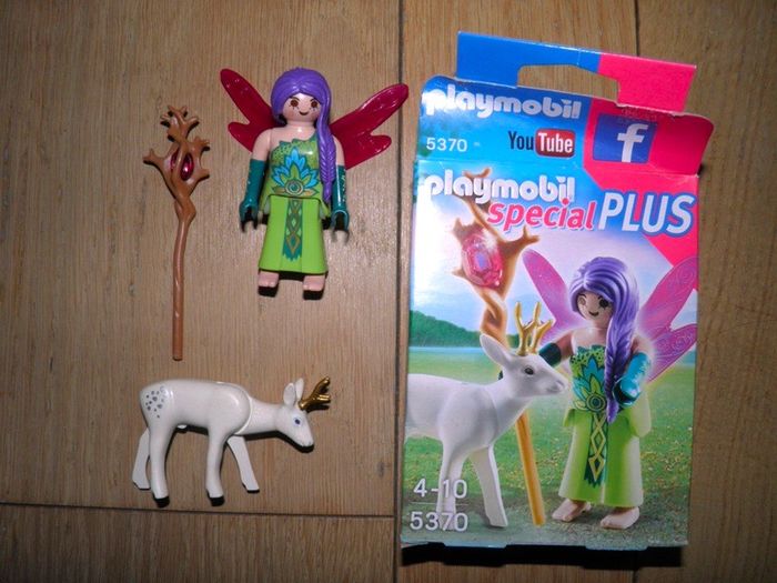 Playmobil 5370 Fée ailée avec Chevreuil Blanc complet + boîte