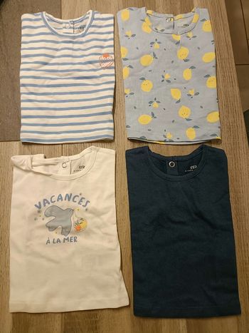 Lot 4 tee shirts manches courtes la redoute 3 mois neuf 