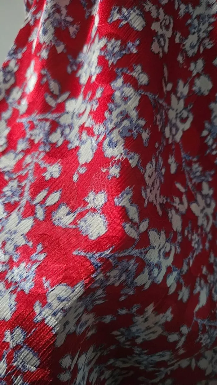 Robe drapée rouge multicolore, taille 36, Morgan - photo numéro 3