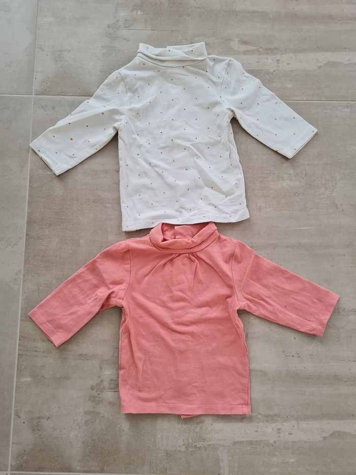 Lot 2 t-shirts col roulé