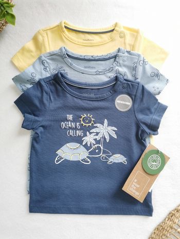Lot de 3 Tee-shirts C&A Imprimé tortues 2/3 Mois