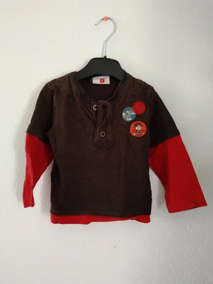 tee shirt rayé manches longues catimini garcon 18 mois 81cm