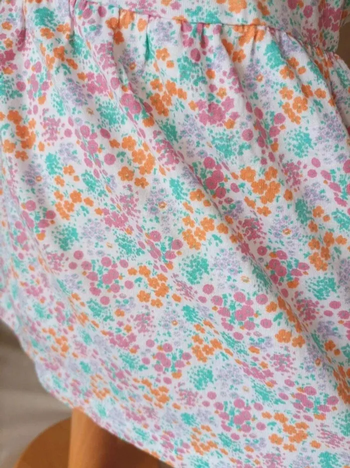 Robe manches courtes Liberty Betsy neuve Pat et Ripaton fille 3 mois - photo numéro 3