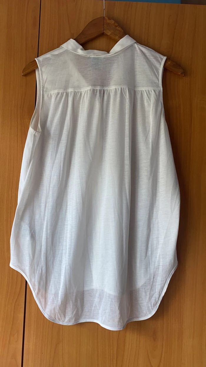 Blouse blanche sans manche avec clous L - photo numéro 4
