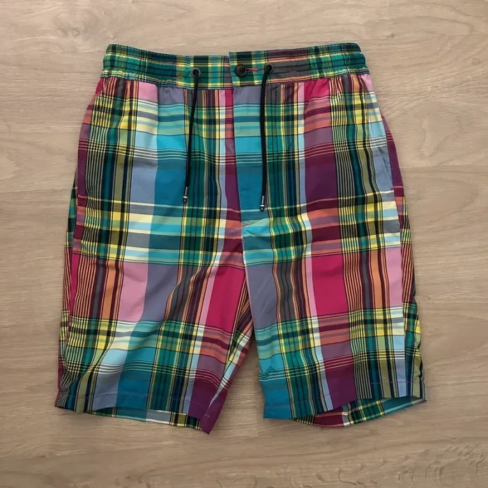 Short de bain Tommy Hilfiger Sportsman - Carreaux Multicolores - Taille XS - NEUF