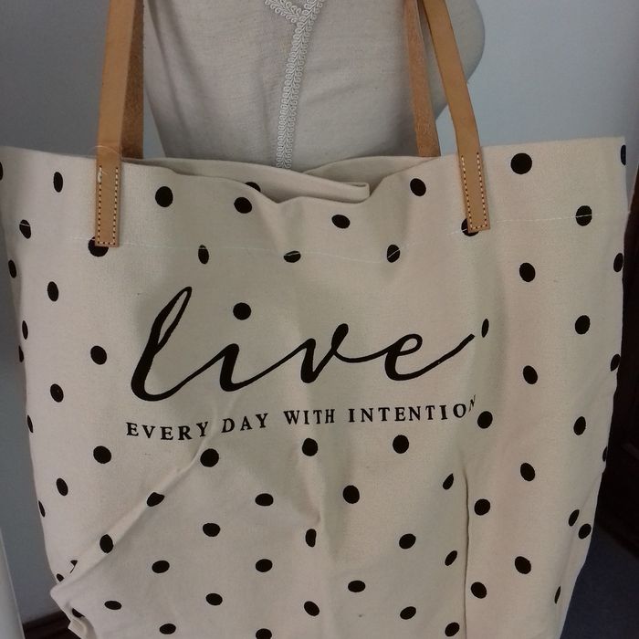 Tote écru pois noirs  - Stradivarius - 50X40cm- Neuf - photo numéro 9