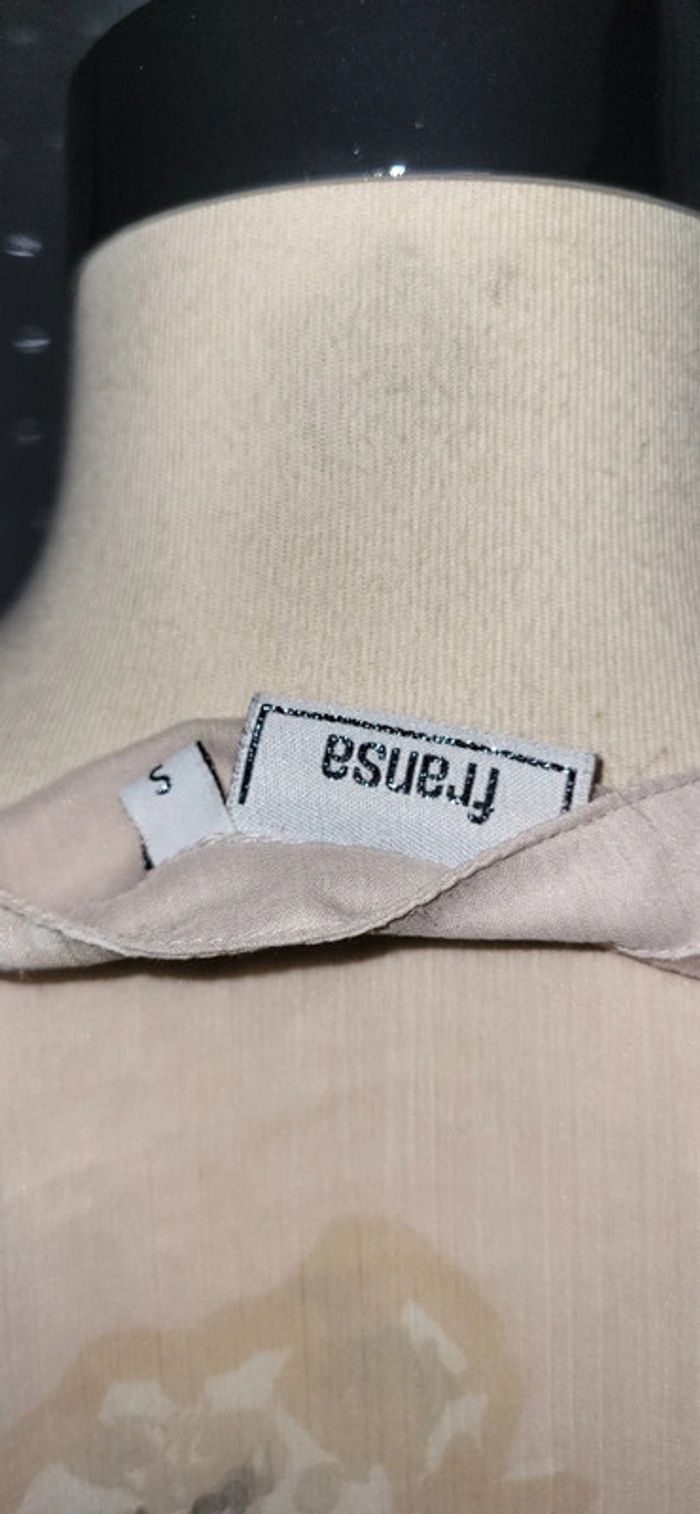 Blouse transparente beige à motifs floraux - Taille S - photo numéro 6