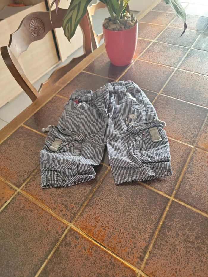 Short bermuda cargo rayé