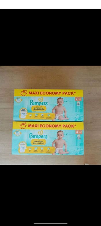 2 maxis economy packs Pampers premium protection taille 3