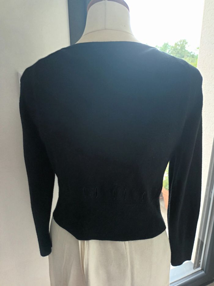 Cardigan court avec lien en satin - photo numéro 7