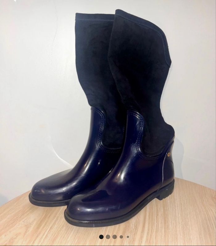 Bottes imperméables Tom Joule bleu marine et revers Suédine – Pointure 40