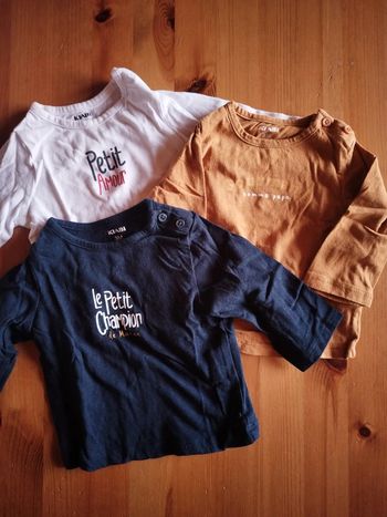 Lot de 3 tee-shirts manches longues taille 3 mois