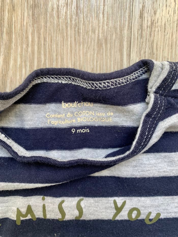 T shirt bout’ chou coton bio 9 mois - photo numéro 4