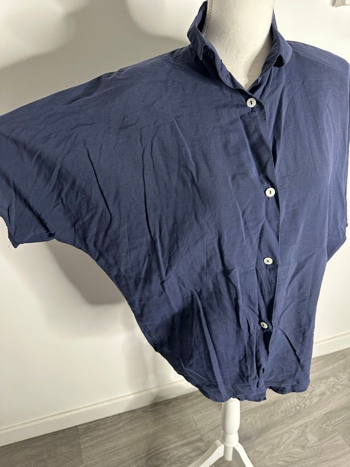 Chemise oversize bleu marine Vintage T40 L - photo numéro 2