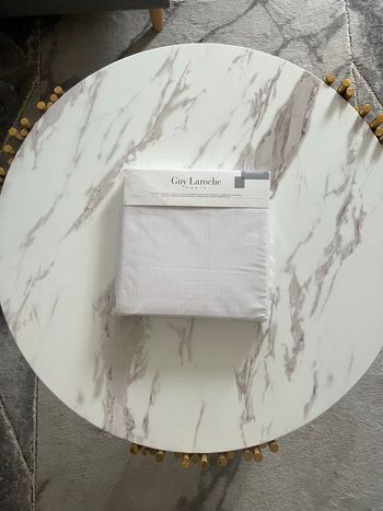 Drap housse Guy Laroche blanc 160x200 cm en coton neuf avec étiquett