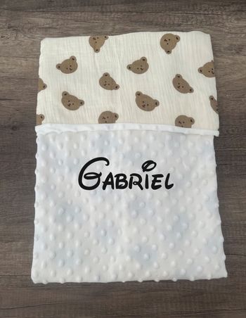 Couverture naissance  ourson personnalisée