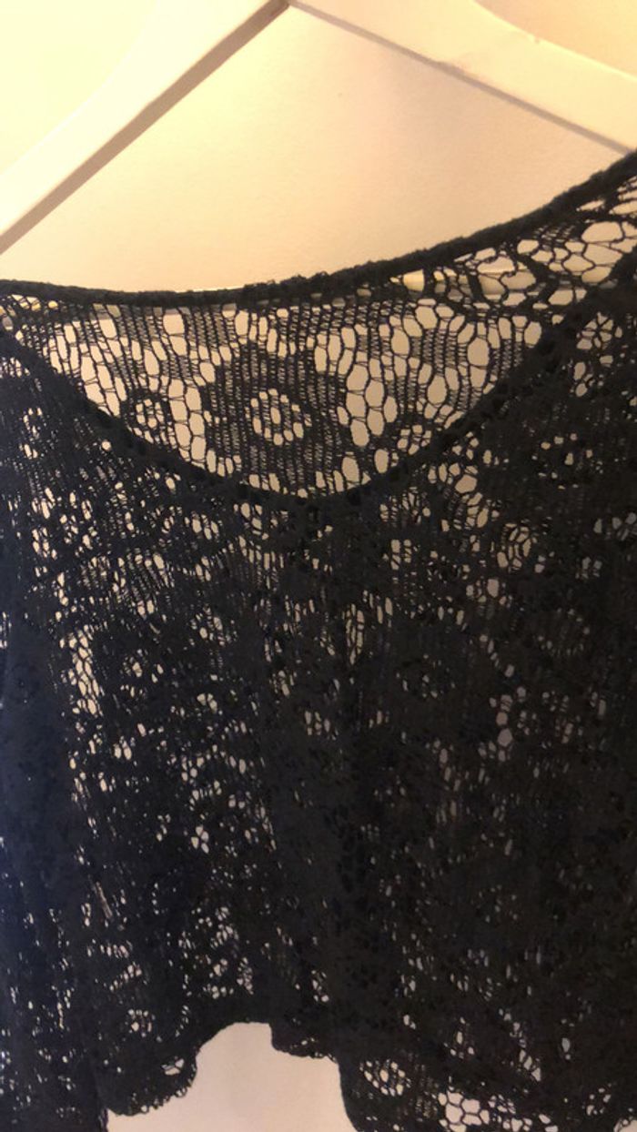 Haut en dentelle noire taille M / tee shirt à manches longues dentelle - photo numéro 6
