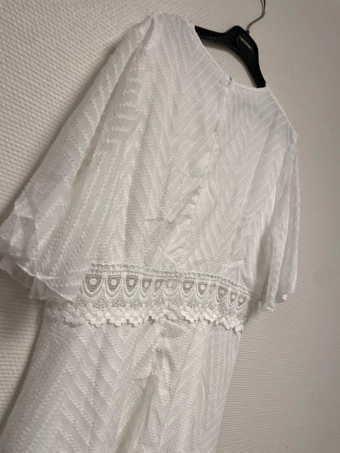 robe blanche dentelle col v taille XL - photo numéro 5