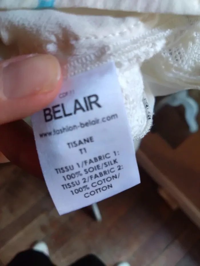 Débardeur / Caraco Bel Air T1 36 100% soie dentellesbohème - photo numéro 8