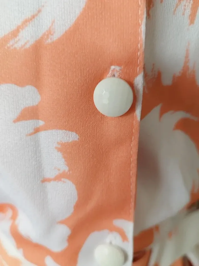 Robe vintage grande taille avec ceinture orange et blanche été - photo numéro 10