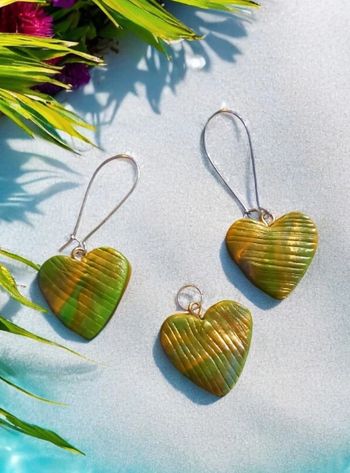 Parrurre boucles d'oreilles et pendentif assortie cœur