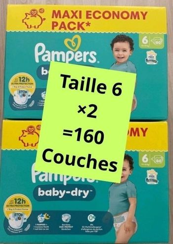 Couches pampers taille 6   ×2
