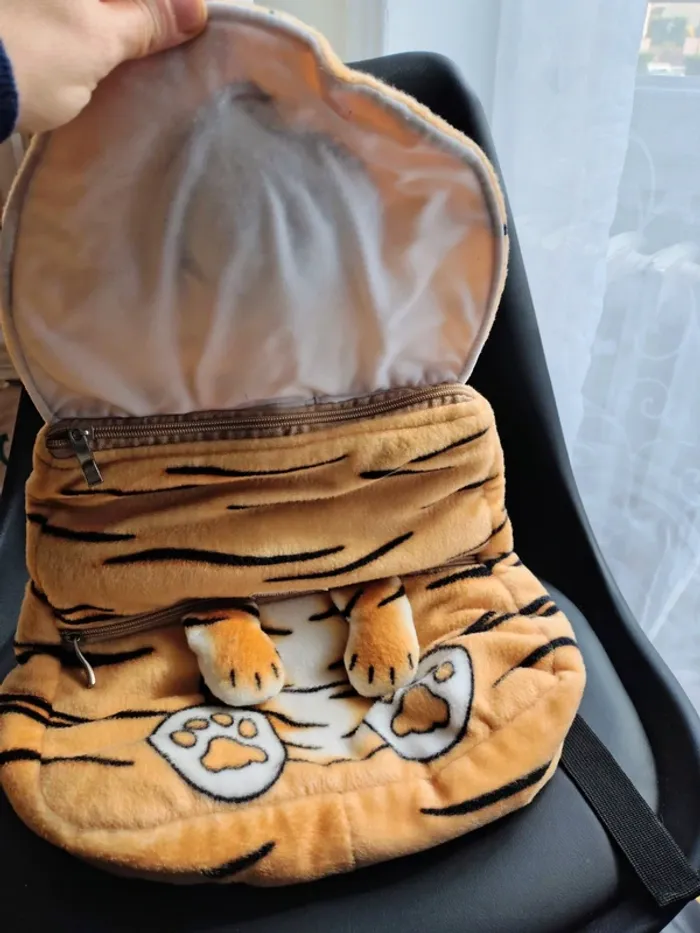 Sac a dos tigre enfant multi poches cartable ou goûter - photo numéro 3