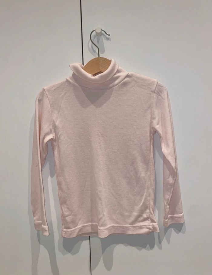 Pull col roulé rose vertbaudet 4 ans