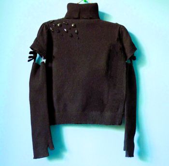 Pull col roule Fille Lili Gaufrette 6 ans TBE noir angora