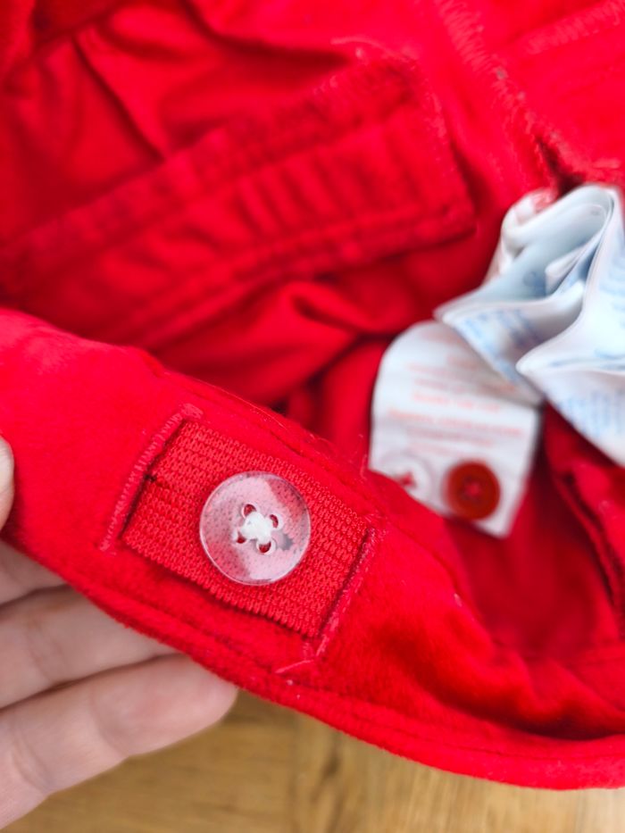 Short 4 ans hiver fille velours rouge Okaïdi taille réglable par boutons avec poches et passants - photo numéro 5