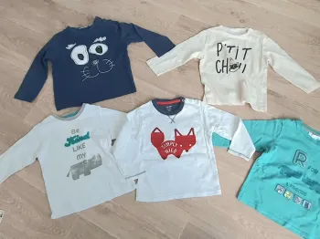 Lot de 5 tee-shirts 18 mois obaibi zara et autre