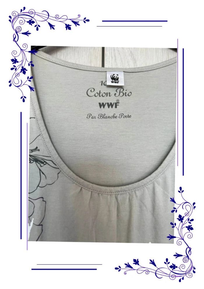 T shirt long WWF 34/36 gris clair - photo numéro 3