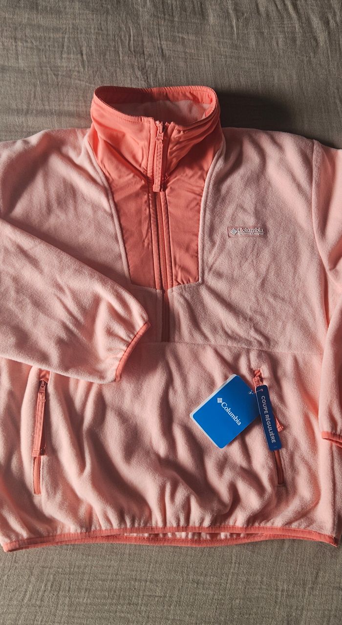 Polaire Columbia Sequoia Grove 1/2 zip taille M neuve étiquette – pink sand/alpenglow - photo numéro 2