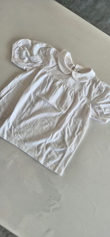 Tee shirt blanc col claudine