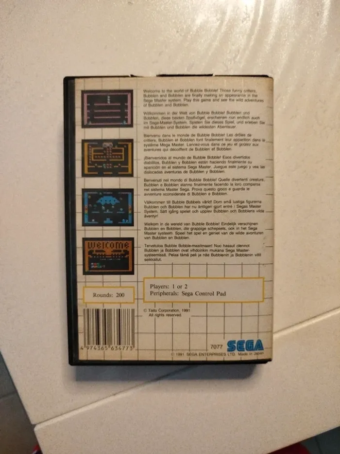 Boîte vide bubble bobble sega master system - photo numéro 2
