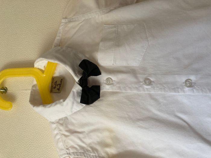 chemise blanche avec noeud papillon bébé 12 mois - photo numéro 2