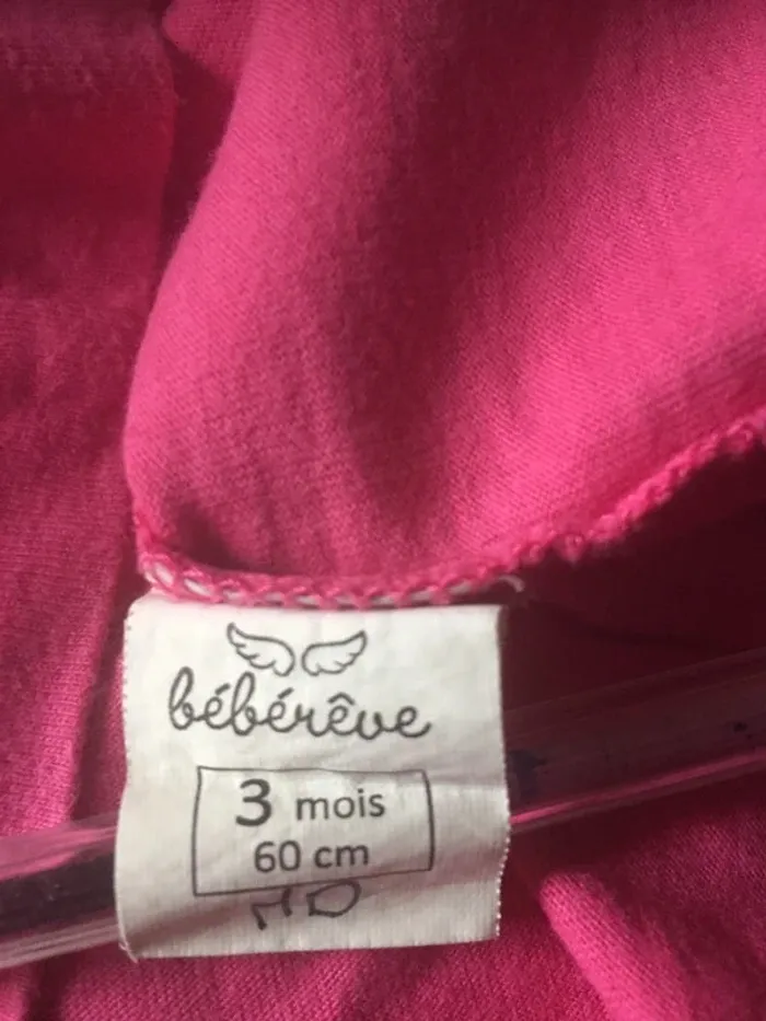 T-shirt fuchsia Bébé Rêve 3M - photo numéro 5