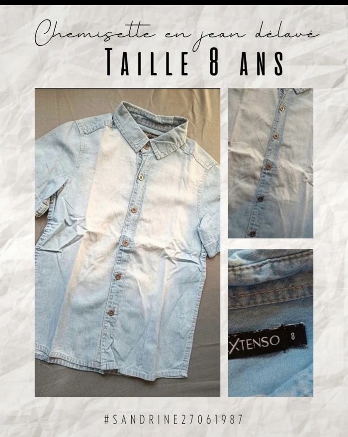 Chemisette en jean délavé