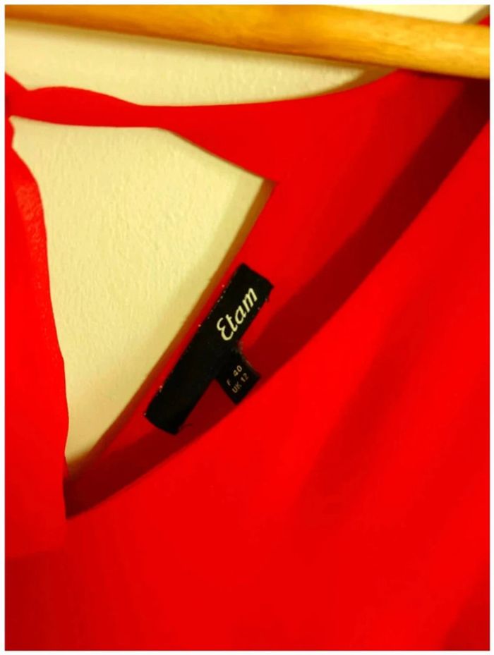 C22 blouse rouge Etam 40 - photo numéro 3