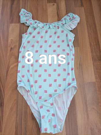 Maillot de bain 1 pièce menthe motif coquillage 8 ans