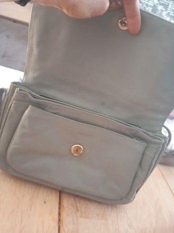 Sac main cuir gris